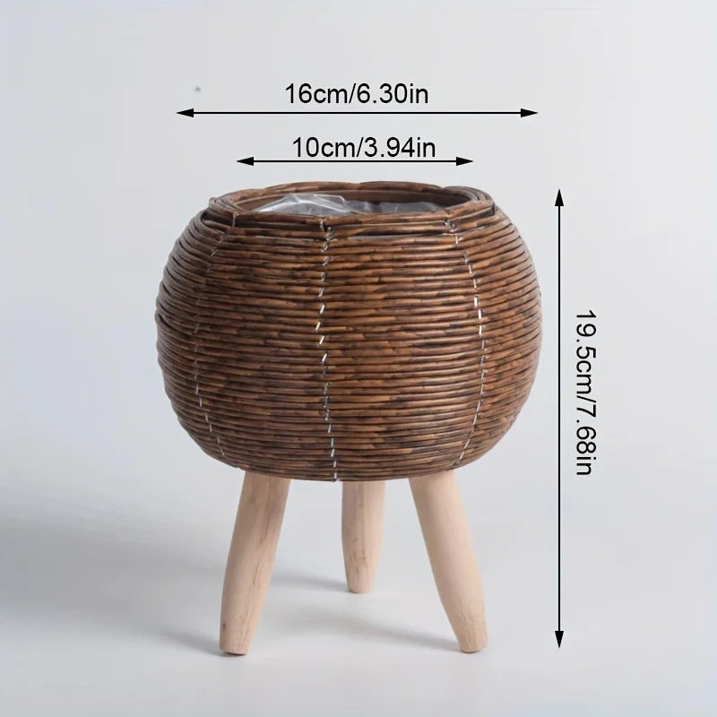 Marlowe Raised Rattan Planter