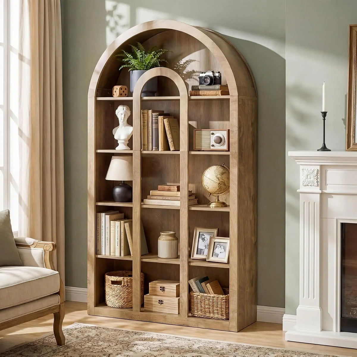 Ellery Arched Bookcase Set